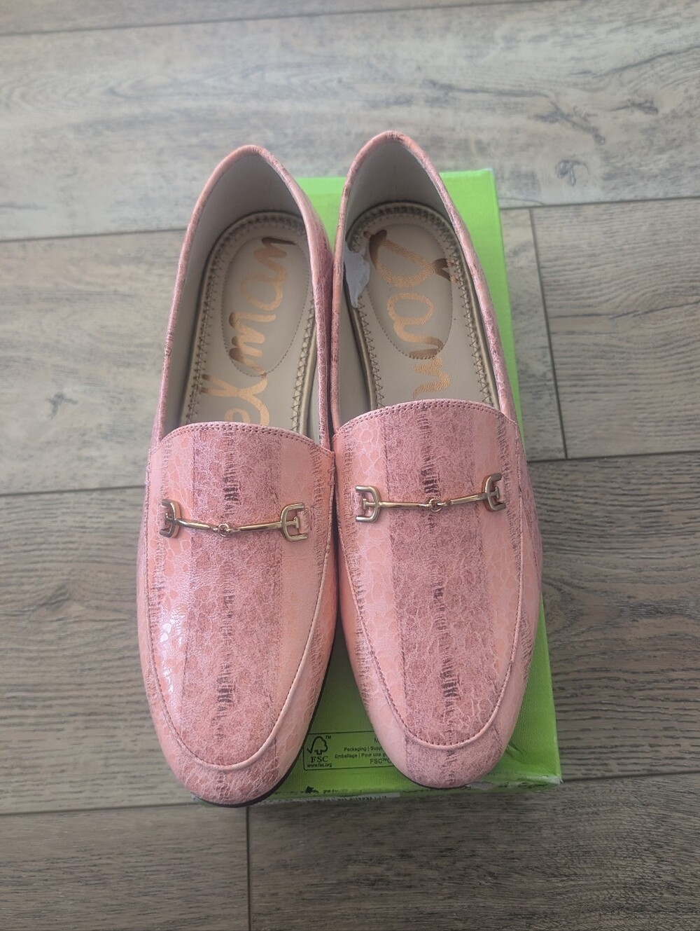 Sam Edelman Pink Metallic Bit Loafers